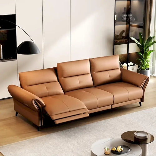 112.5 Vegan Leather Power Reclining Sofa with USB Charging Port