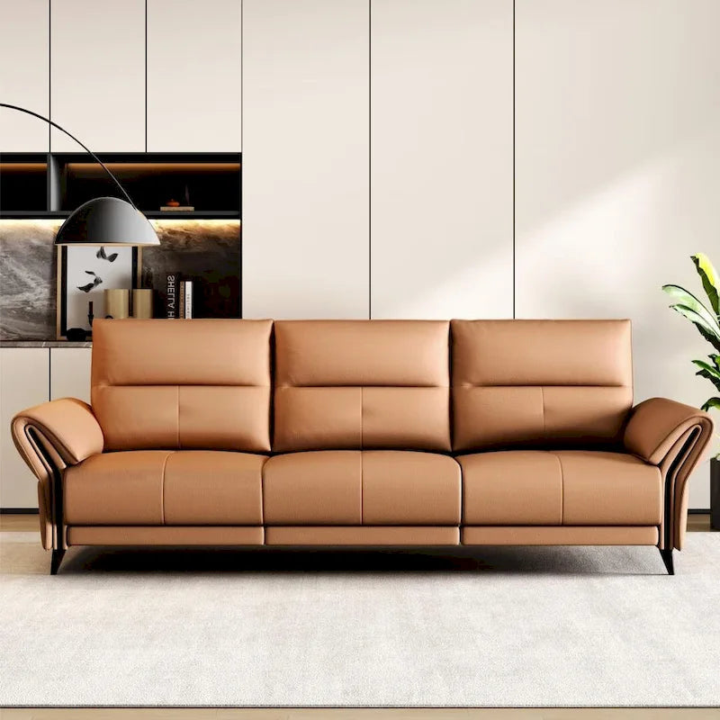112.5 Vegan Leather Power Reclining Sofa with USB Charging Port