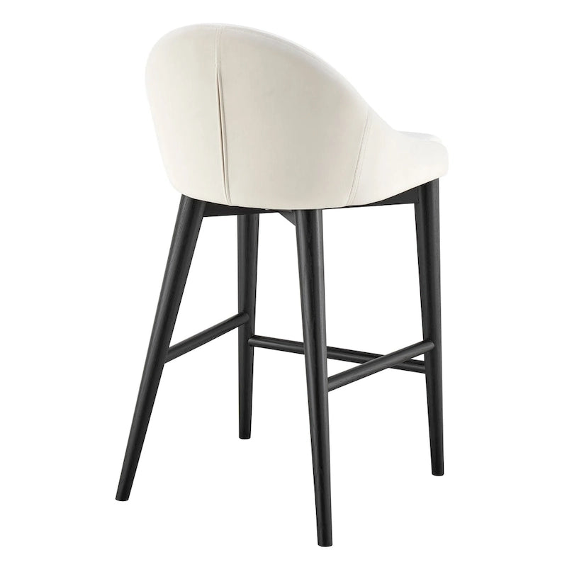 Baruch Counter Stool in Beige with Matte Black Legs - Set of 1