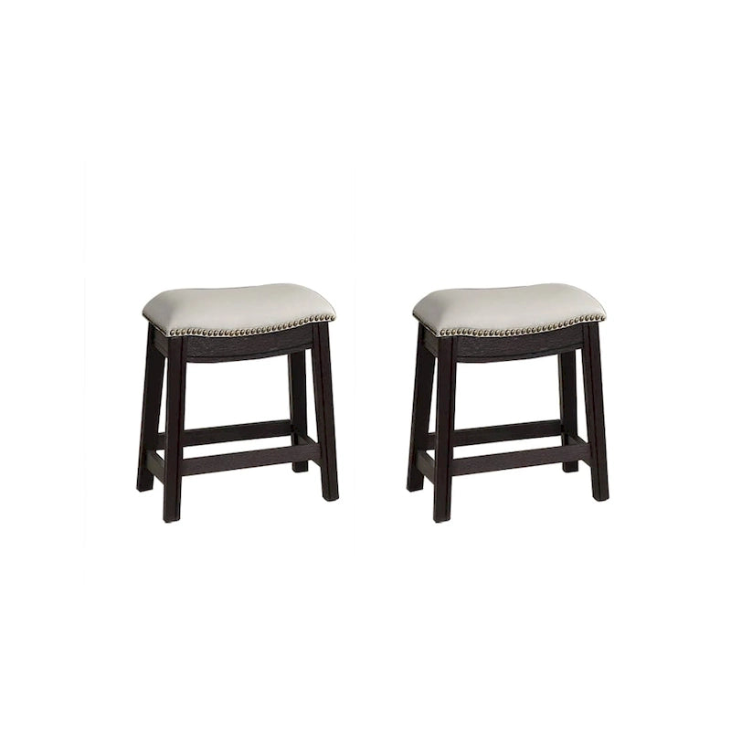 Grey PU Upholstery Bar Stool, Set of 2