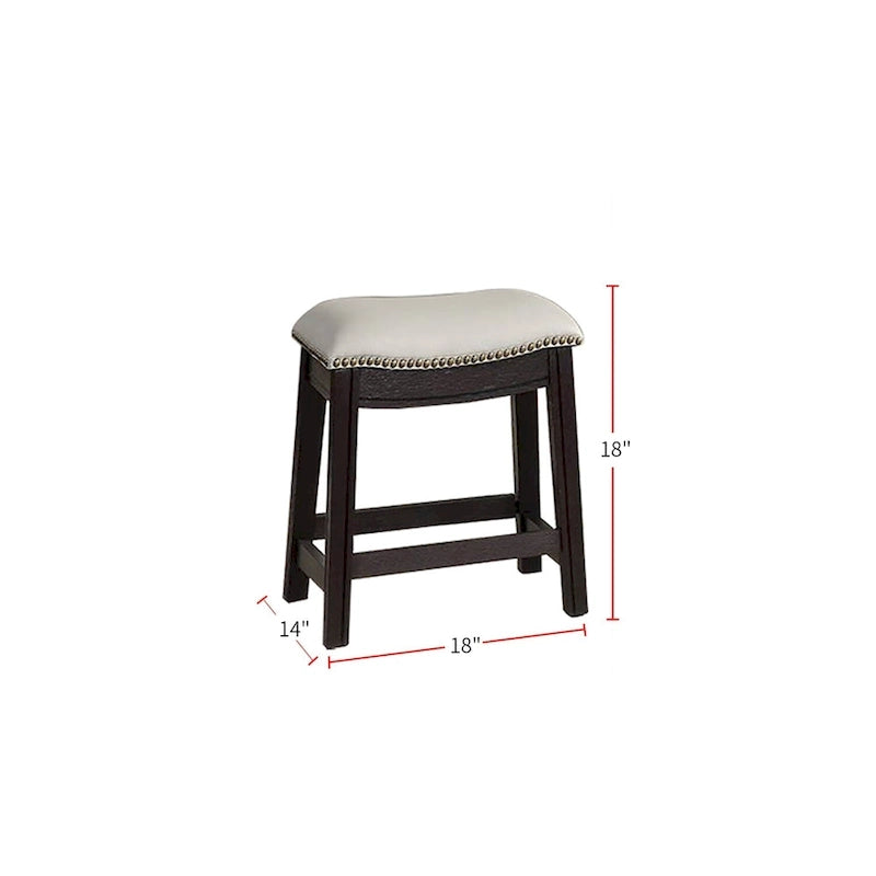 Grey PU Upholstery Bar Stool, Set of 2
