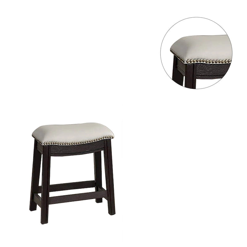 Grey PU Upholstery Bar Stool, Set of 2