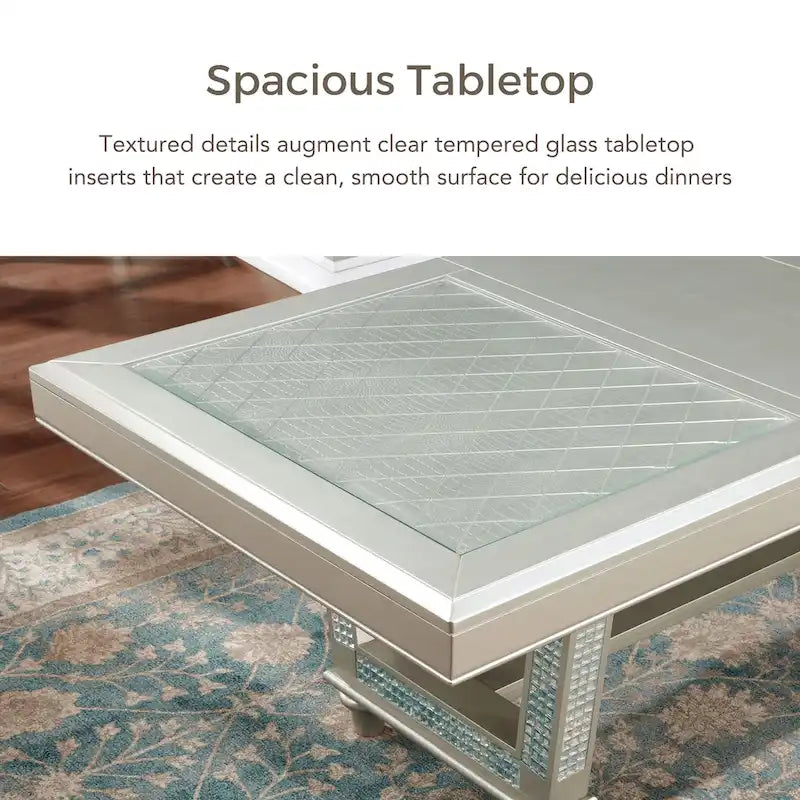 Medlee Glam Grey Wood 7-Piece Dining Table Set by Furniture of America