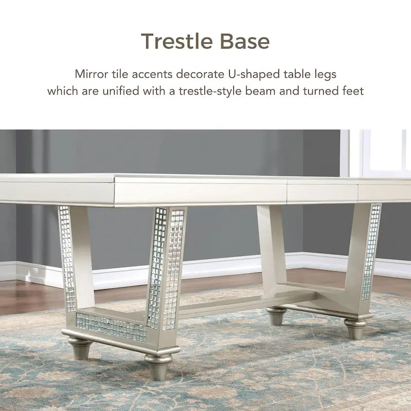 Medlee Glam Grey Wood 7-Piece Dining Table Set by Furniture of America