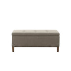 Madison Park Tessa Light Grey Tufted Top Soft Close Storage Bench