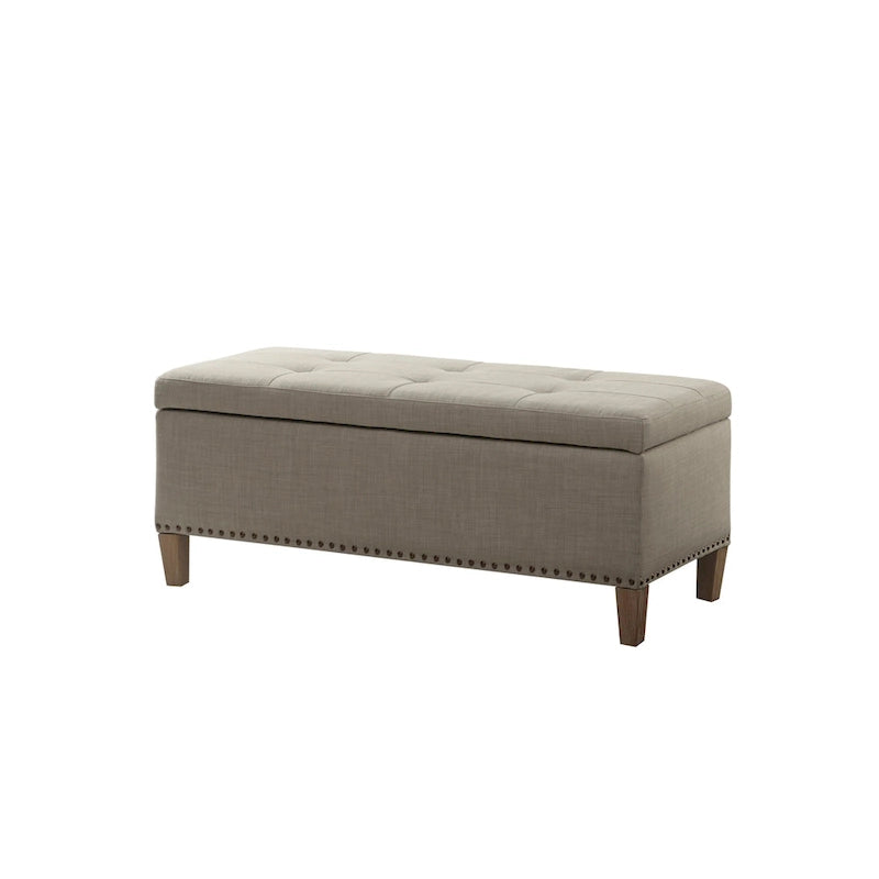 Madison Park Tessa Light Grey Tufted Top Soft Close Storage Bench