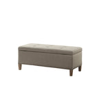 Madison Park Tessa Light Grey Tufted Top Soft Close Storage Bench
