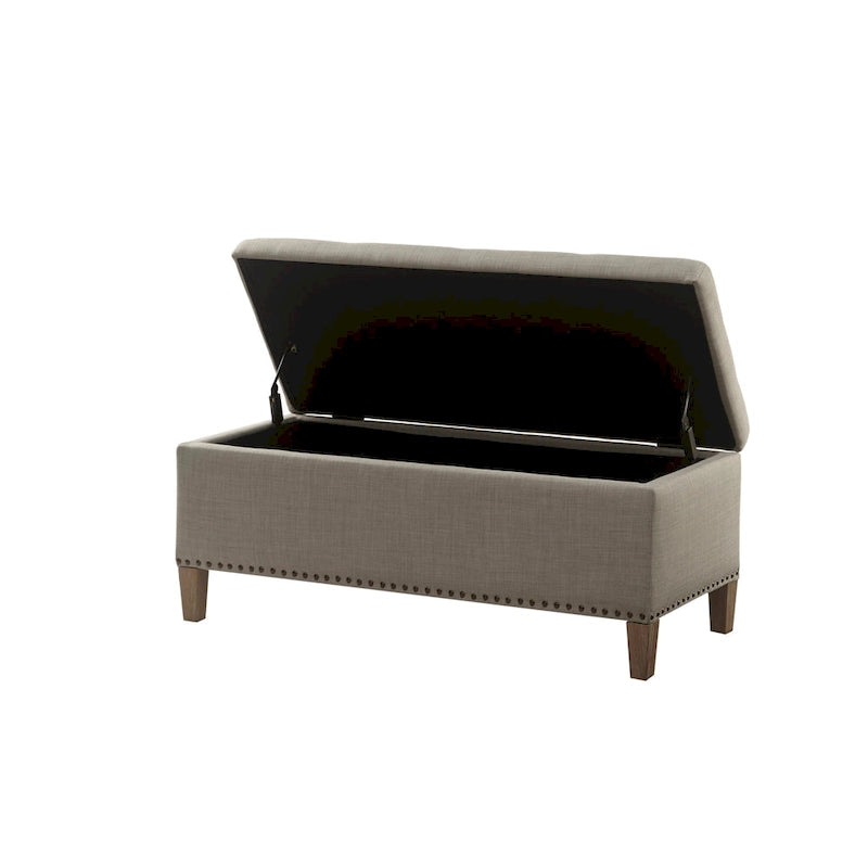 Madison Park Tessa Light Grey Tufted Top Soft Close Storage Bench