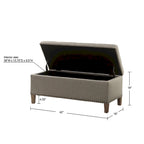 Madison Park Tessa Light Grey Tufted Top Soft Close Storage Bench