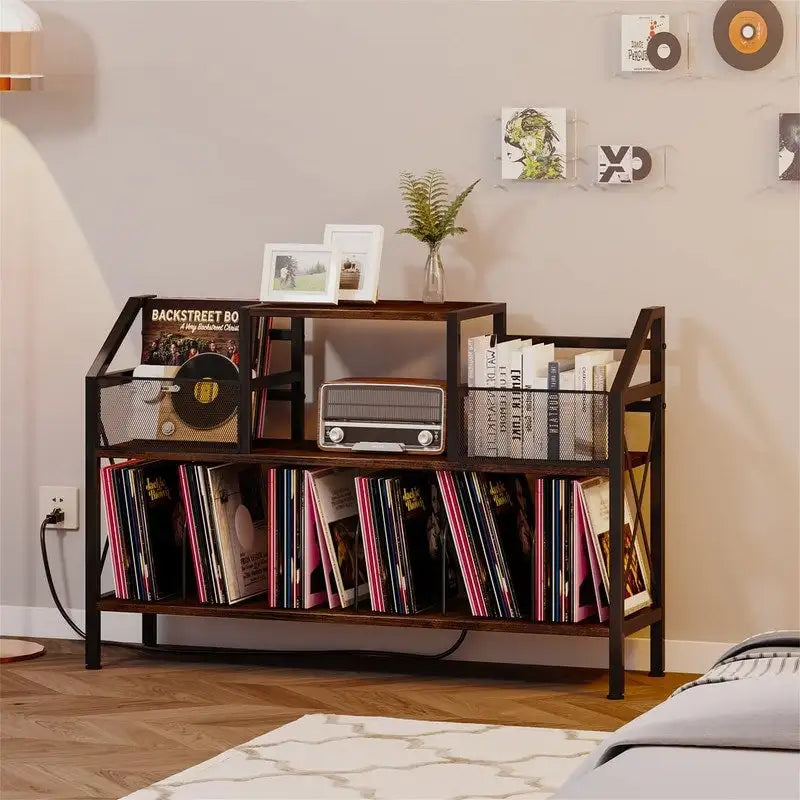 Record Player Stand - 13.38D x 45.27W x 33.46H