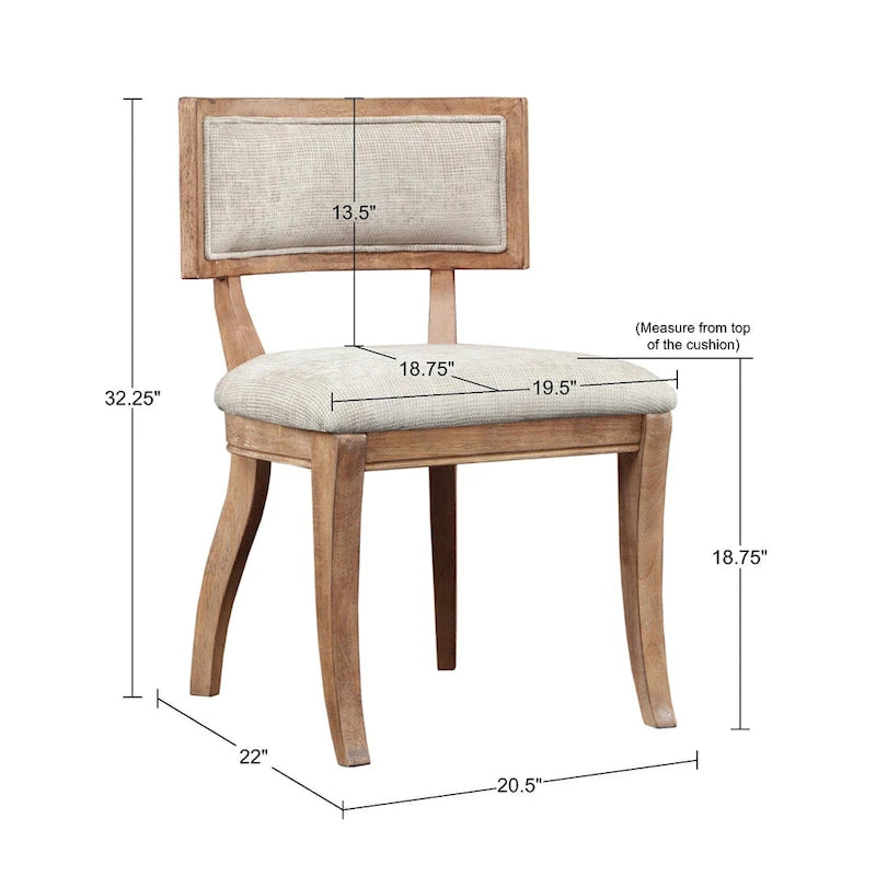 Madison Park Signature Marie Beige/ Light Natural Dining Chair Set of 2