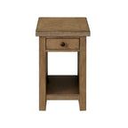 Landmark 16 Wide Chairside Table with 1 Drawer, Weathered Oak