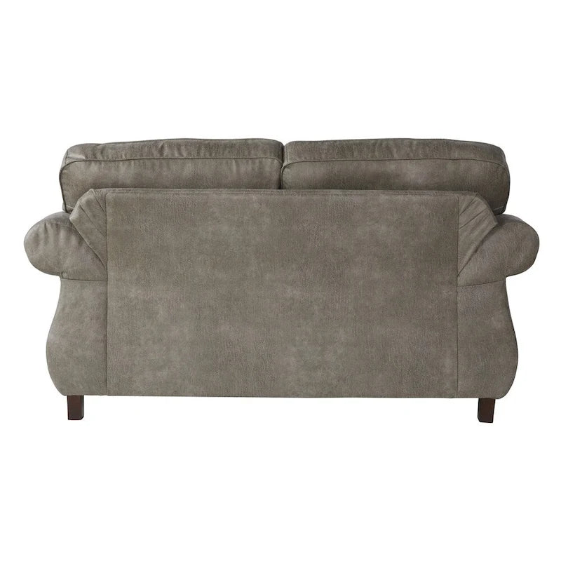 Roundhill Furniture Leinster Stone Grey Faux Leather-upholstered Nailhead Loveseat