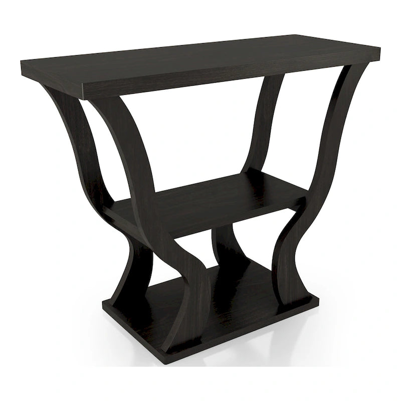 DH BASIC Transitional Espresso 39-inch Console Table with Open-Shelf by Denhour