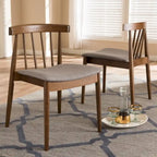 Mid-Century Beige Fabric Dining Chair Set by Baxton Studio