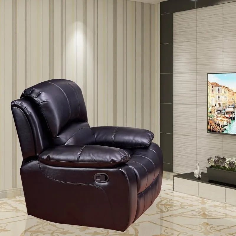 Vanity Art Bonded Leather Glider Recliner Club Chair for Living Room