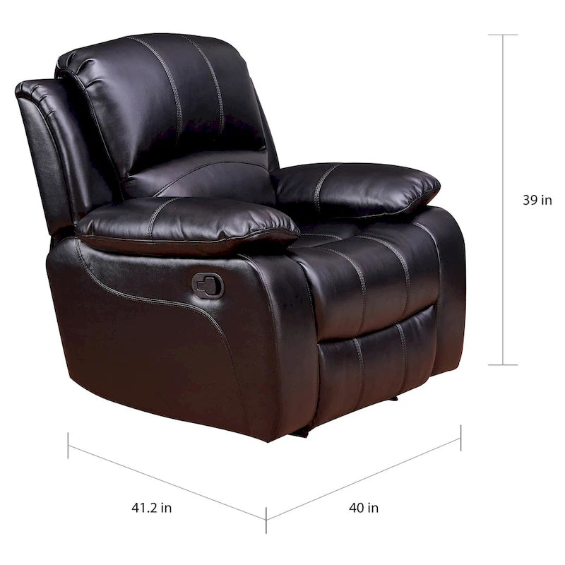 Vanity Art Bonded Leather Glider Recliner Club Chair for Living Room