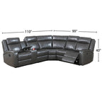 3 Pieces Power Motion Sectional