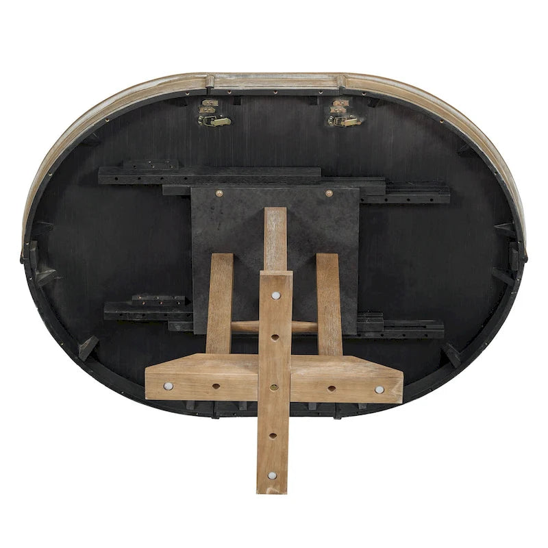 5-Piece Dining Set Extendable Round Table and 4 Upholstered Chairs Farmhouse Dining Set