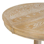 5-Piece Dining Set Extendable Round Table and 4 Upholstered Chairs Farmhouse Dining Set