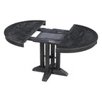 5-Piece Dining Set Extendable Round Table and 4 Upholstered Chairs Farmhouse Dining Set