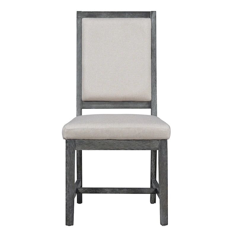 5-Piece Dining Set Extendable Round Table and 4 Upholstered Chairs Farmhouse Dining Set