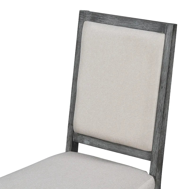 5-Piece Dining Set Extendable Round Table and 4 Upholstered Chairs Farmhouse Dining Set