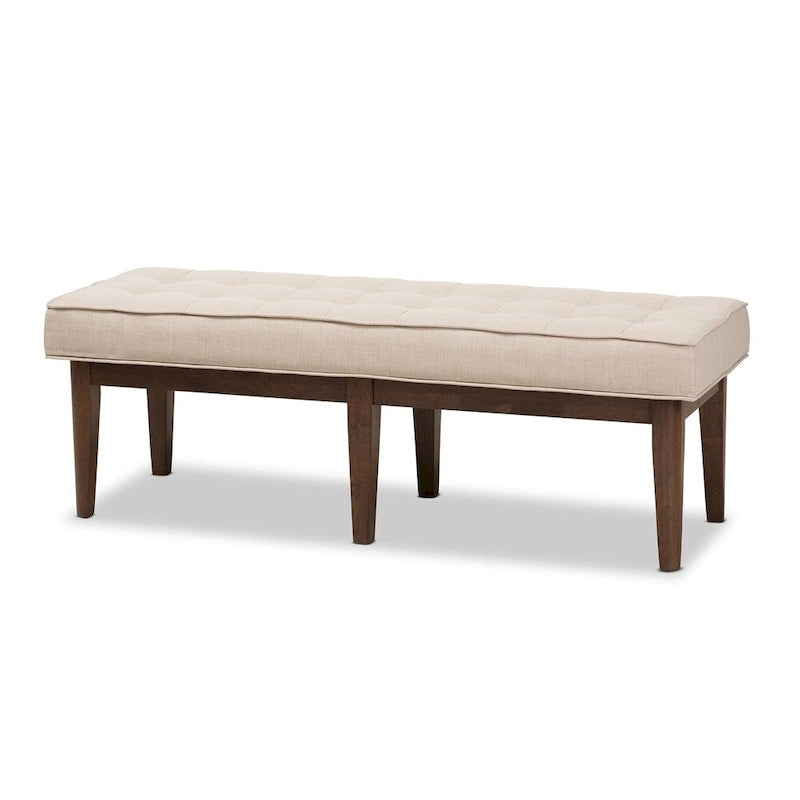 Mid-Century Fabric Button-Tufted Bench by Baxton Studio