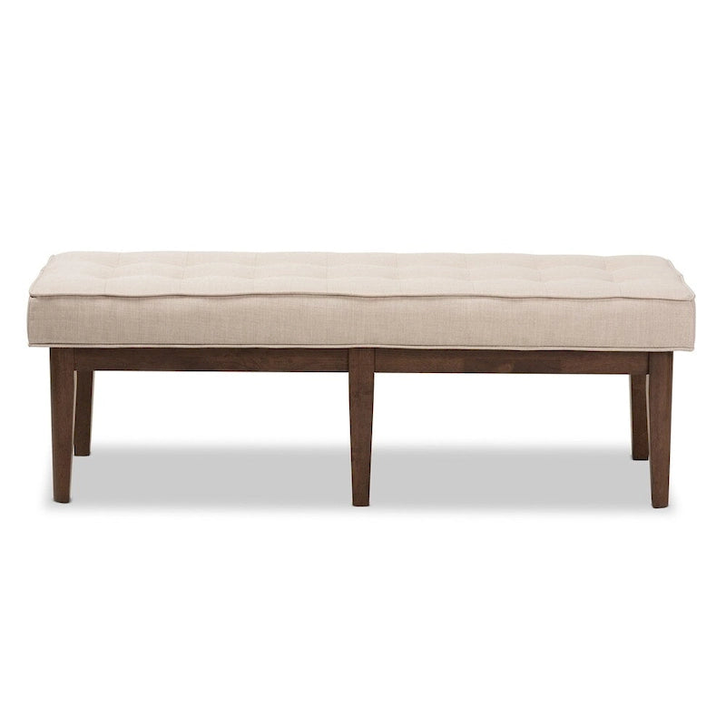 Mid-Century Fabric Button-Tufted Bench by Baxton Studio