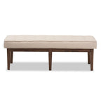 Mid-Century Fabric Button-Tufted Bench by Baxton Studio