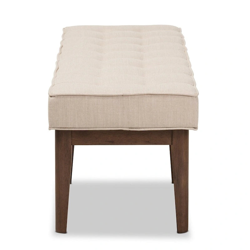 Mid-Century Fabric Button-Tufted Bench by Baxton Studio