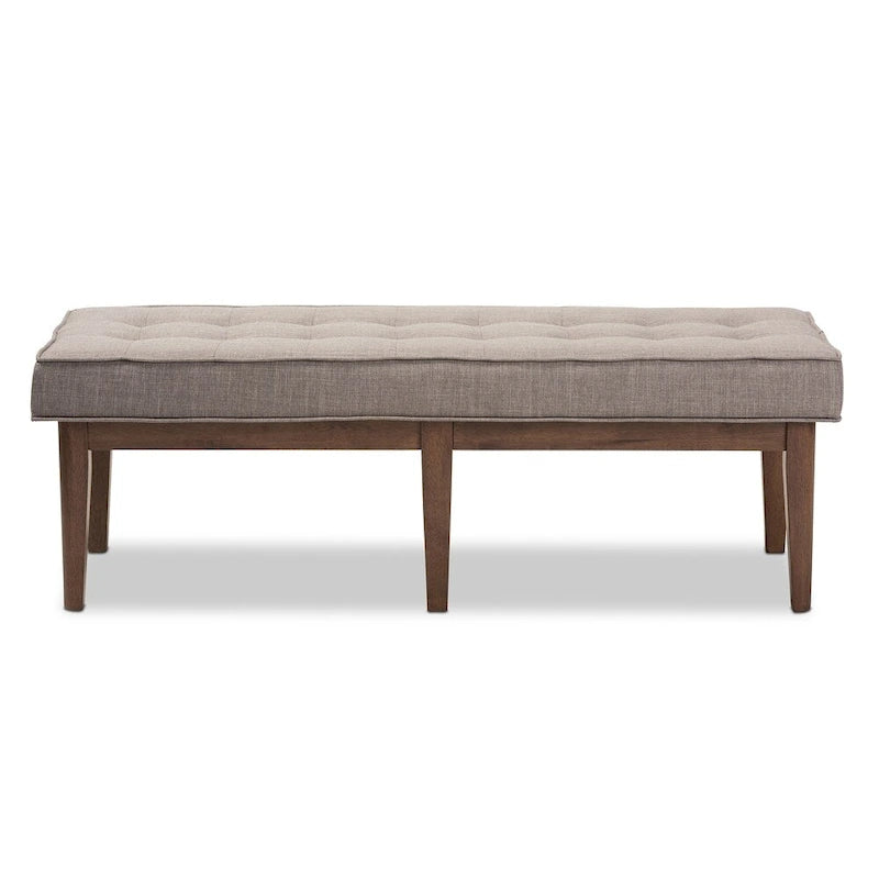 Mid-Century Fabric Button-Tufted Bench by Baxton Studio