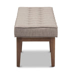 Mid-Century Fabric Button-Tufted Bench by Baxton Studio