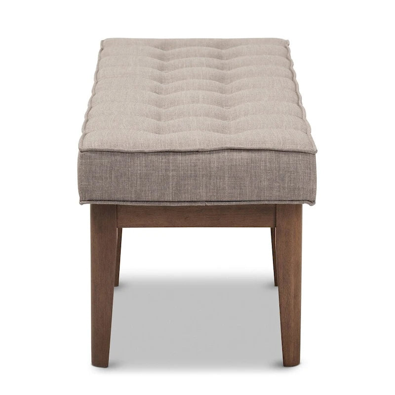 Mid-Century Fabric Button-Tufted Bench by Baxton Studio