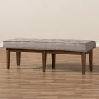 Mid-Century Fabric Button-Tufted Bench by Baxton Studio