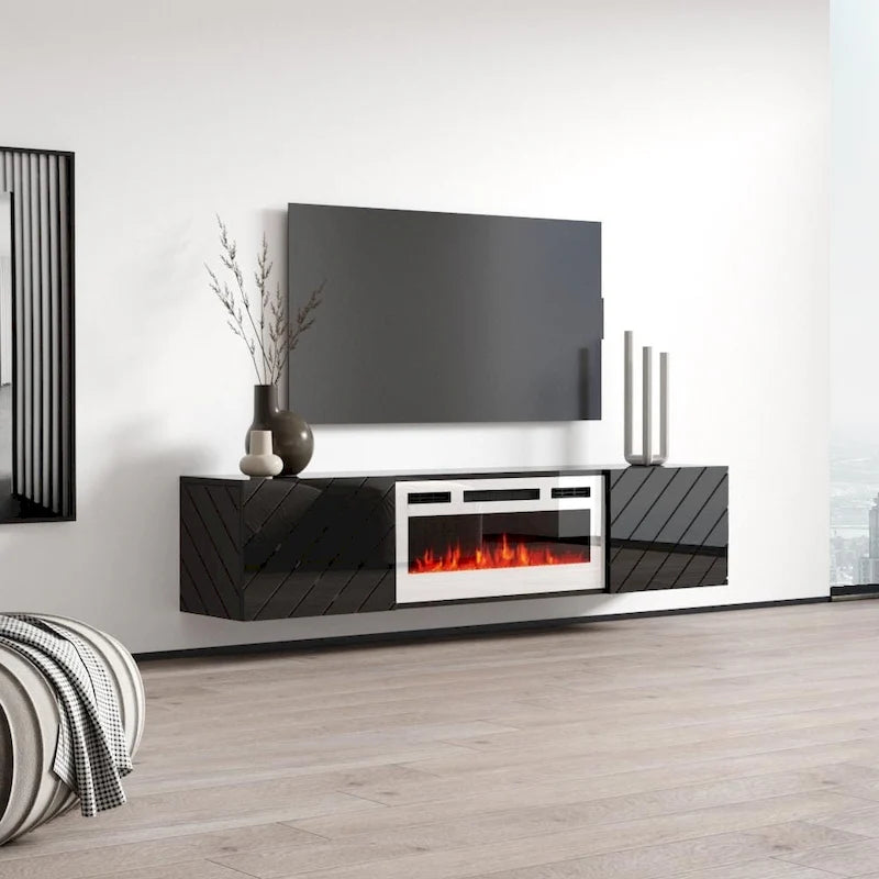 Luxe WH-EF Wall Mounted Electric Fireplace Modern 72 TV Stand