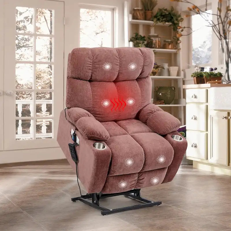 Motor Power Lift Recliner Chair for Elderly with Heat Massage