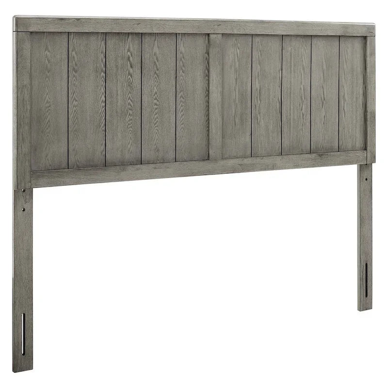 Widman Country Style Queen Size Grey Wooden Headboard