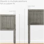 Widman Country Style Queen Size Grey Wooden Headboard