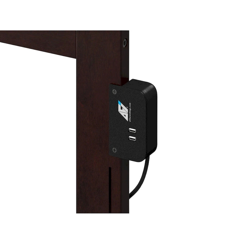 Madison King Platform Bed with Footboard and 2 Drawers in Espresso