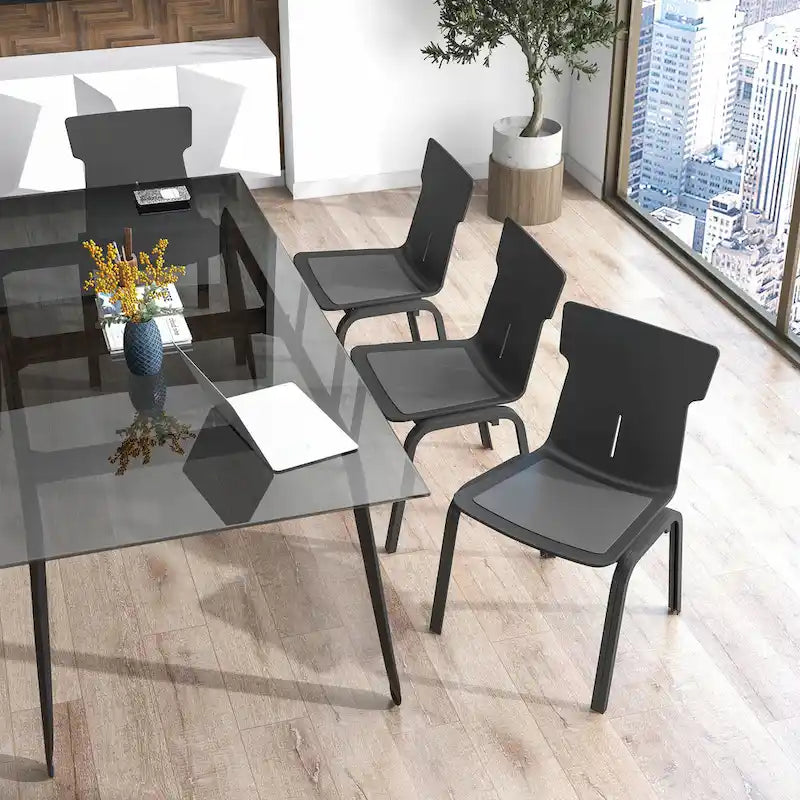 Mercer Modern Black Stackable Desk Chairs (Set of 4) by Furniture of America