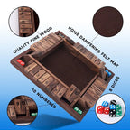 GSE 4-Player 10 Number Wooden Shut The Box Dice Game Set for Family Game Night, Dice Table Games, Bar Games