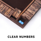 GSE 4-Player 10 Number Wooden Shut The Box Dice Game Set for Family Game Night, Dice Table Games, Bar Games
