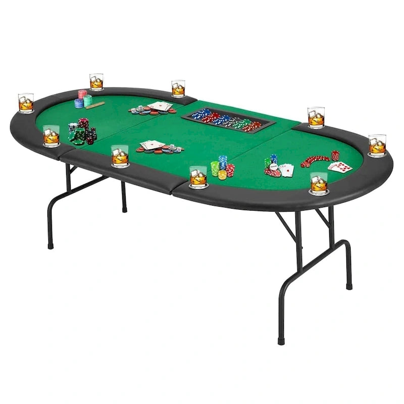 AVAWING 9 Players Game Poker Table Casino Leisure