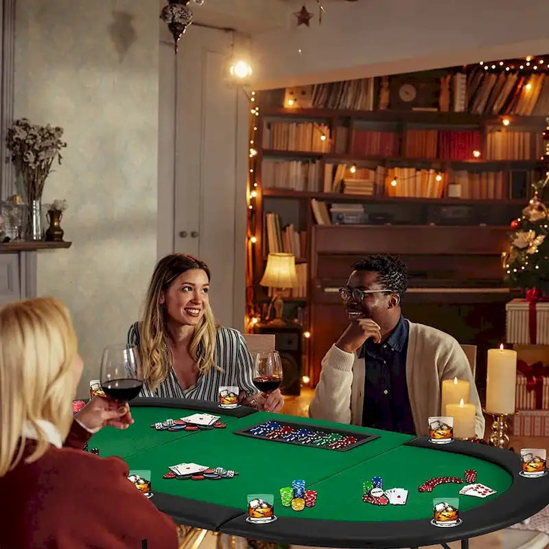 AVAWING 9 Players Game Poker Table Casino Leisure