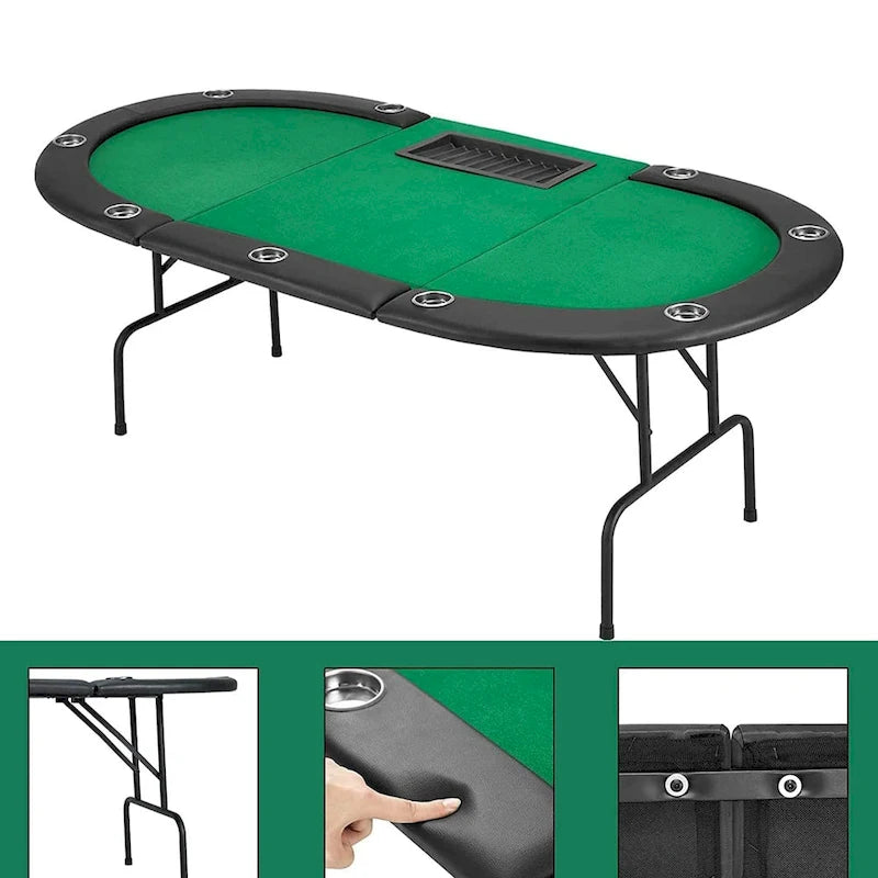 AVAWING 9 Players Game Poker Table Casino Leisure