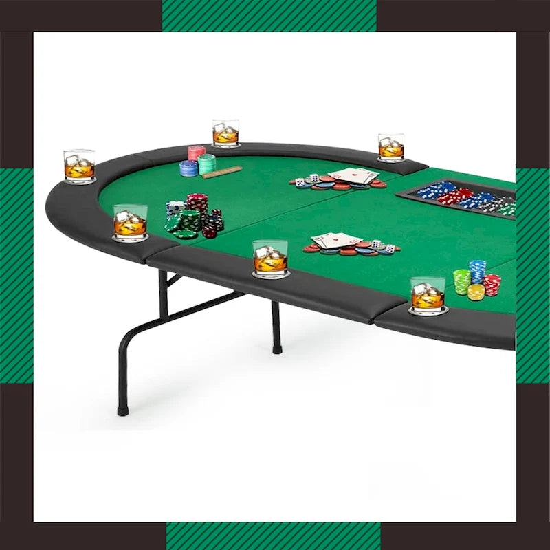 AVAWING 9 Players Game Poker Table Casino Leisure