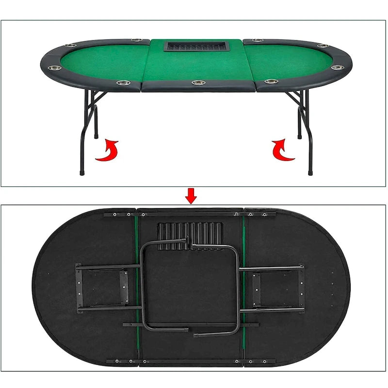 AVAWING 9 Players Game Poker Table Casino Leisure