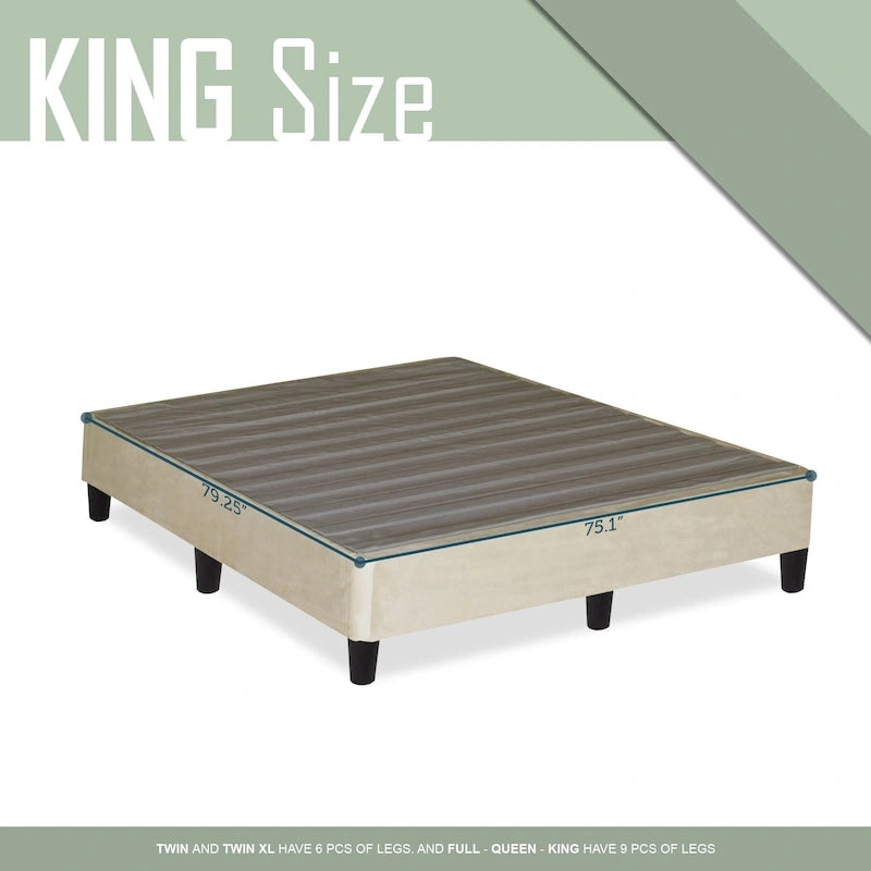 Onetan, 13 Platform Bed for Mattress with Leg, Beige