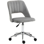 Vinsetto Modern Mid Back Office Chair with Velvet Fabric, Swivel Computer Armless Desk Chair
